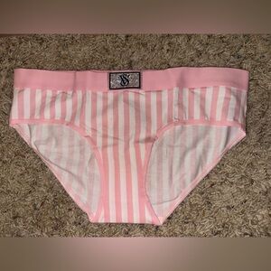 Victoria's Secret Pink and White Striped Lingerie shiny patch size medium 🤍🩷